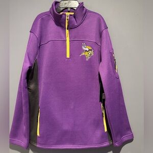 Minnesota Vikings 1/4 Zip Pullover Jacket Men's Medium new with tags